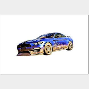 Shelby GT500 Cartoon Posters and Art